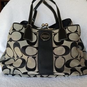 Coach black and grey over the shoulder bag